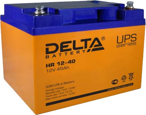 

Аккумулятор для ИБП Delta HR 12-40 (12В/45 А·ч)