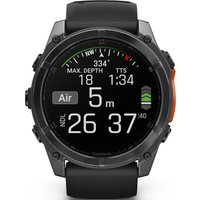 Умные часы Garmin Fenix 8 51мм (серый, черный силиконовый ремешок)