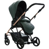 Универсальная коляска BEBETTO Yoddi Premium Class (2 в 1, 04 зеленая кожа/рама бронза)