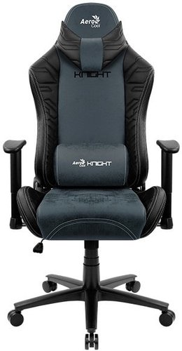 Игровое (геймерское) кресло AeroCool Knight Steel Blue (черный/синий)