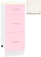 

Шкаф напольный Кортекс-мебель Корнелия Лира НШ30р3ш (розовый/королевский опал)