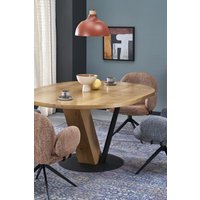 Кухонный стол Halmar Fanis okragly 120-160/120/78 (натуральный/черный)