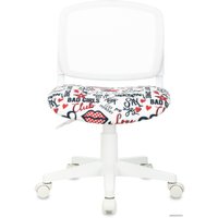 Компьютерное кресло Бюрократ CH-W296NX (белый TW-15/мультиколор красные губы)