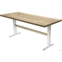 Кухонный стол Buro7 Двутавр 180 (классика, дуб беленый/белый)