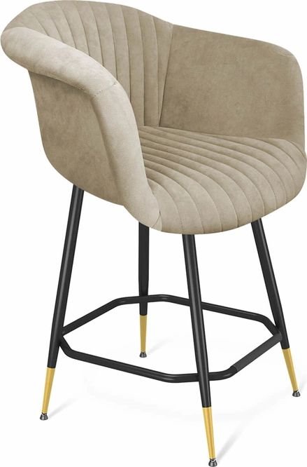 

Стул с подлокотниками Sheffilton SHT-ST31-C1/S148-1 (ванильный крем/черный муар/золотой)