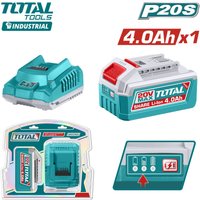 Аккумулятор с зарядным устройством Total TFBCPK1012 (20В/4 Ah + 20В)