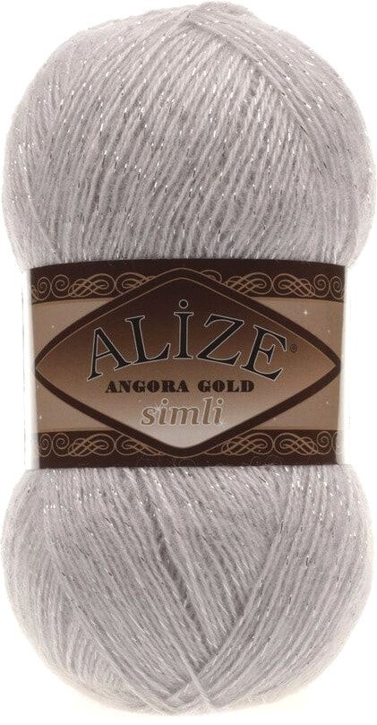 

Пряжа для вязания Alize Angora gold simli 168 (500 м, белая зима)