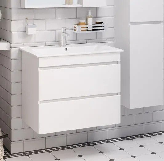 

Runo Тумба под умывальник Манхэттен 75 (подвесная, белый)