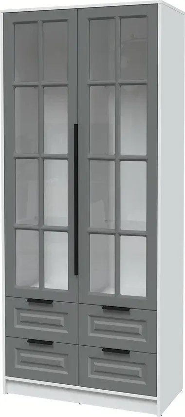 

Шкаф-витрина Интерлиния Концепт КТ-ШВ2 Деко (белый платинум/серый)