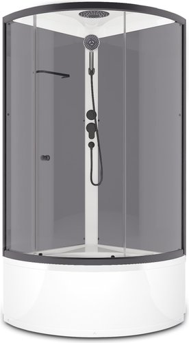 Душевая кабина Domani-Spa Simple 99 High Black DS01Sm99HGrCl00.Gt-V1.2-Black (серый/прозрачное стекло)