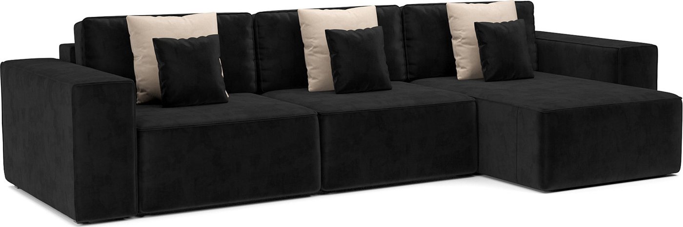 

Угловой диван Мебель-АРС Фессалия правый угол (велюр черный HB-178/17)