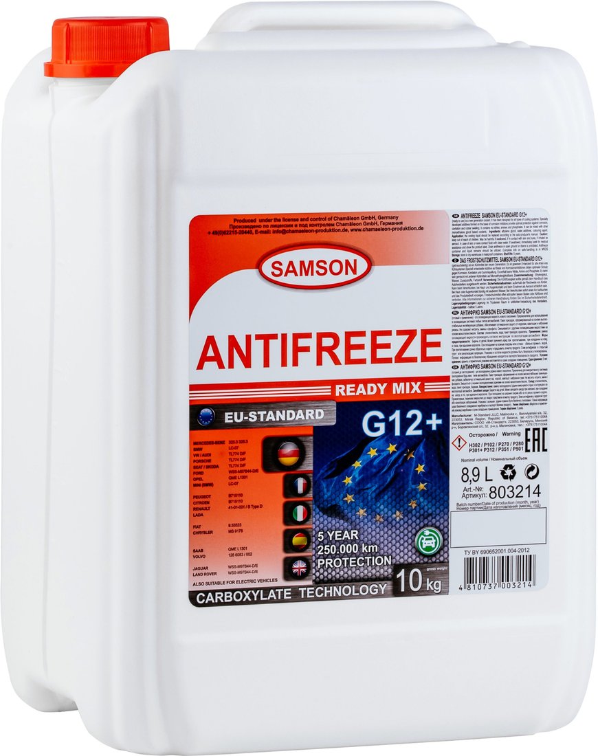 

Антифриз Samson EU-STANDARD G12+ Ready Mix 10кг