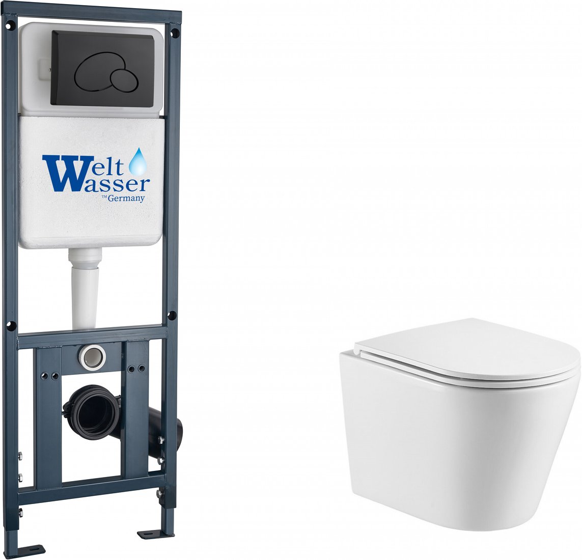 

Унитаз подвесной WeltWasser Marberg 410 + Salzbach 043 GL-WT + Mar 410 RD MT-BL