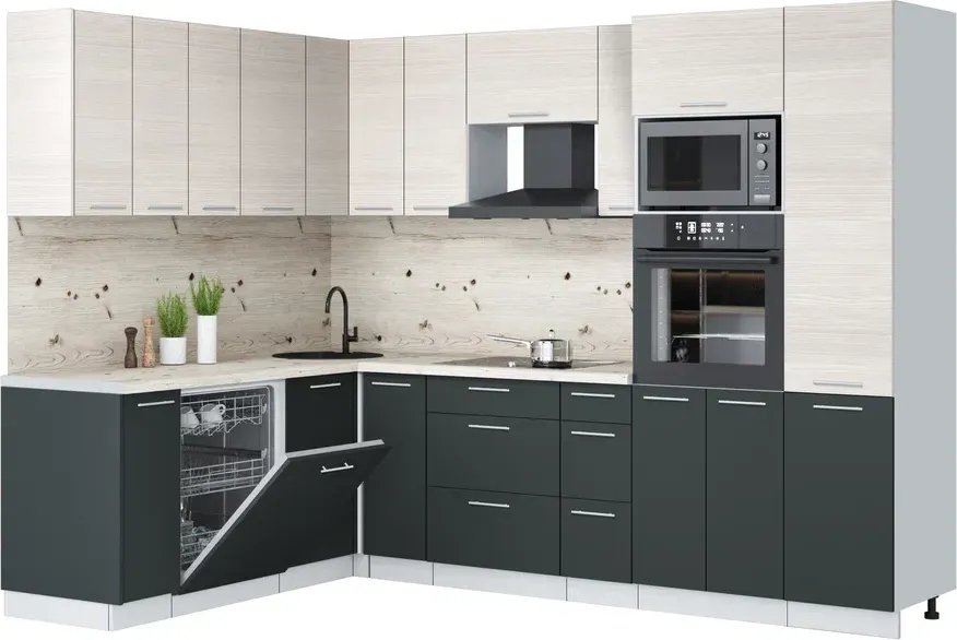 

Готовая кухня Интерлиния Мила Лайт 1.896х2.78 (вудлайн кремовый/антрацит/бискайская сосна)