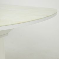 Кухонный стол Аврора Корсика фотопечать 120-151.5x80 (мрамор бежевый) 6/белый матовый)