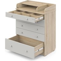 Детский комод Атон Мебель Maks ЛДСП 800/5 с органайзером (дуб сонома/серый шелк)
