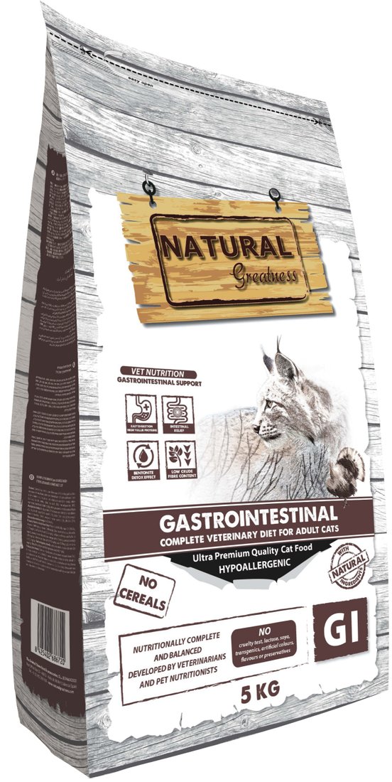 

Сухой корм для кошек Natural Greatness Natural Greatness для лечения острой и хронической диареи с индейкой 5кг