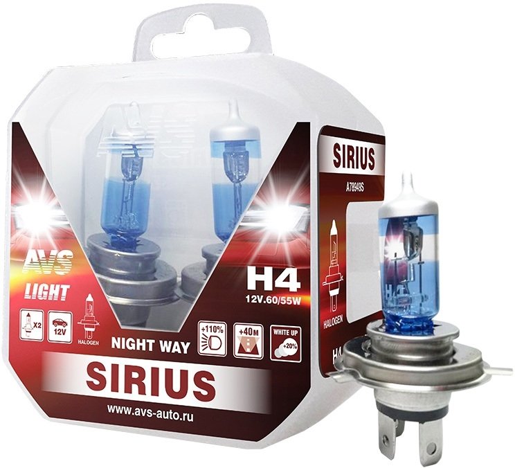 

Галогенная лампа AVS Sirius Night Way H4 2шт