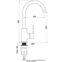 Смеситель Rubineta Axe-33 (черный)