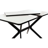 Кухонный стол ВВР Миллер (Мрамор марквина белый/черный №7, пластик бабочка 120-160/80)