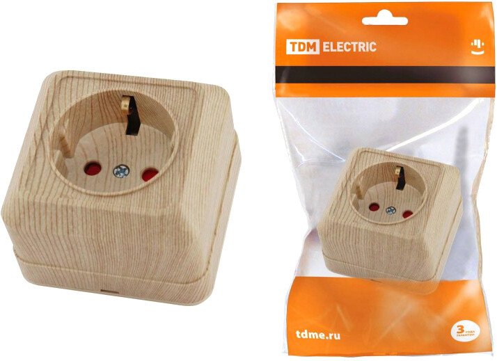 

Розетка TDM Electric Ладога SQ1801-0054 (сосна)