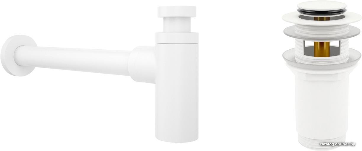 Сифон Wellsee Drainage System 182108001 (сифон, донный клапан, матовый белый)