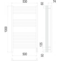Полотенцесушитель TERMINUS Ното П12 500x1000 (хром)