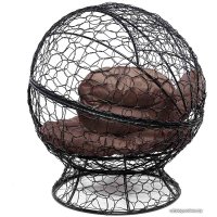 Кресло M-Group Апельсин 11520405 (черный ротанг/коричневая подушка) в Пинске