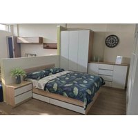 Кровать MLK Лори с ящиками 160х200 (дуб сонома/белый)