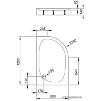 Душевой поддон Bravat Type-D1 P2812 120х80