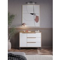 Тумба ЭлиГард Eyva 1D3S (дуб вотан/белый)