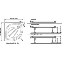 Душевой поддон Ravak Galaxy Elipso Pro 100x100 [XA23AA01010]