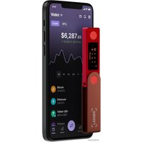 Аппаратный криптокошелек Ledger Nano X (рубиновый красный)