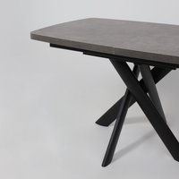 Кухонный стол Мамадома Leonel-130 раздвижной 130-165х85 (дымчатая керамика/черный) в Гомеле