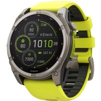 Умные часы Garmin Fenix 8 Solar, Sapphire 51мм (титановый, желтый силиконовый ремешок)