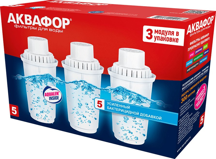 Комплект картриджей АКВАФОР B5 B100-5 (3 шт)