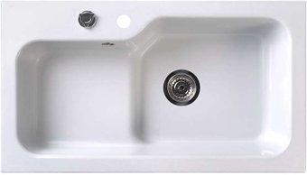 Кухонная мойка Belux SG-REC-HALF-8045 (белый кварц)