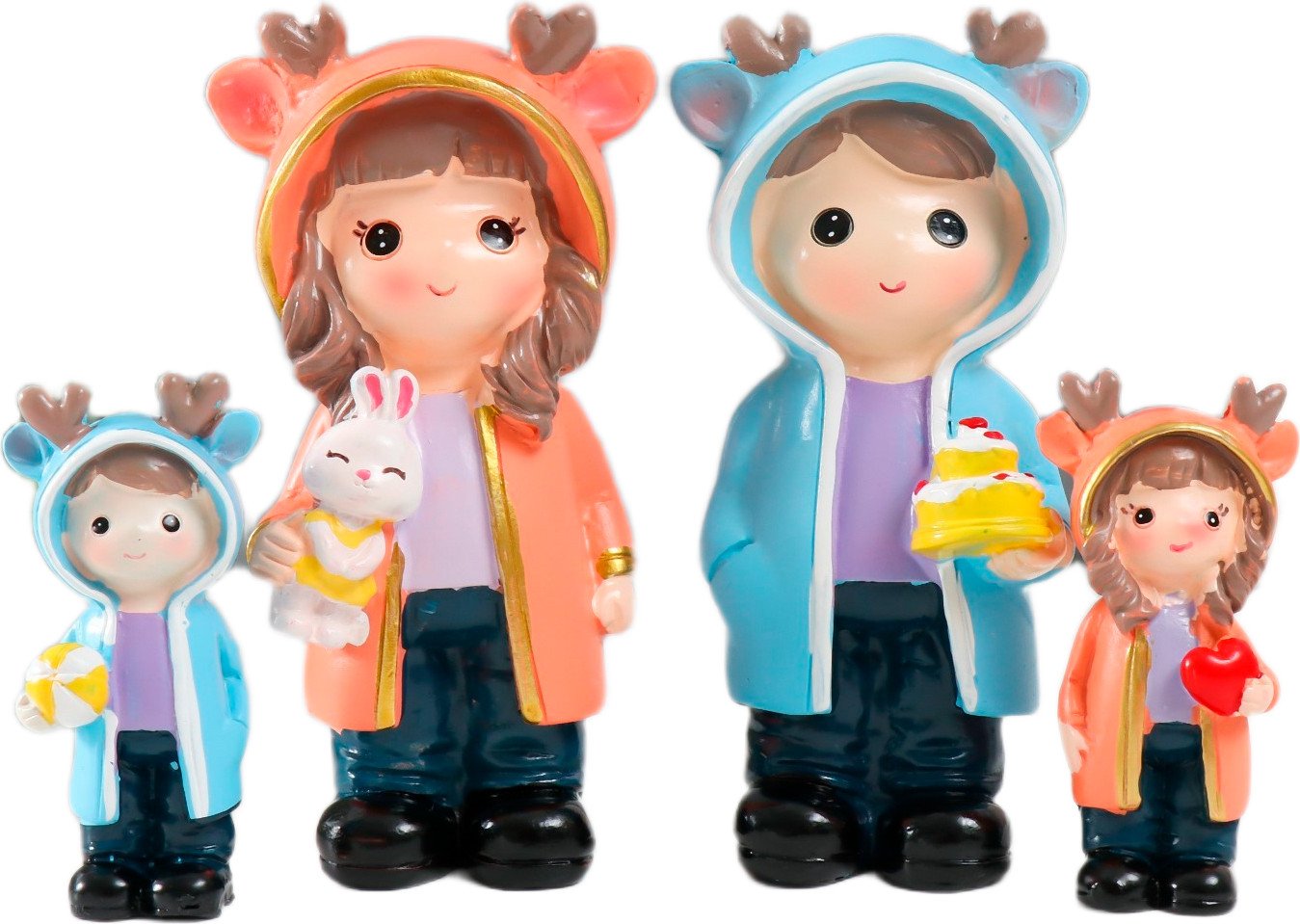 Набор статуэток Sima-Land Малыши в дождевиках с рожками 9836851 (4шт)