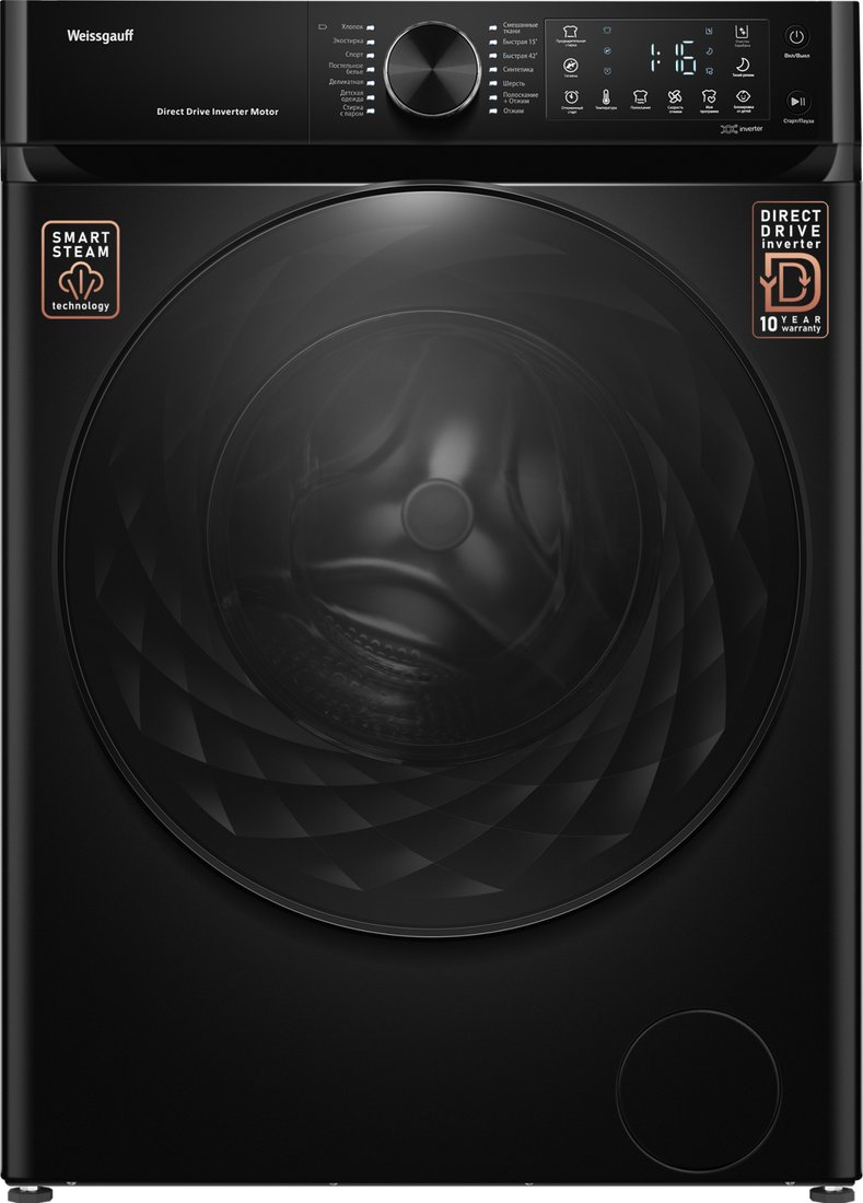 

Стиральная машина Weissgauff WM 59411 Direct Drive Inverter Steam Matt Black