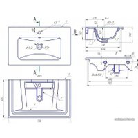  Smile Тумба Фреш 80 с умывальником Эйфория 80 (белый/белый)