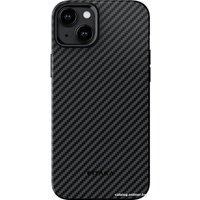 Чехол для телефона Pitaka MagEZ Case 4 для iPhone 15 Plus (1500D twill, черный/серый)