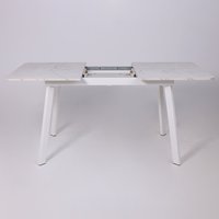 Кухонный стол Lepremo AV 1209/1 МДФ раздвижной 1200-1600x800 (Азул Оникс/белый)