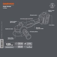 Угловая шлифмашина Daewoo Power DAG 2521Li Set (с 1-им АКБ)