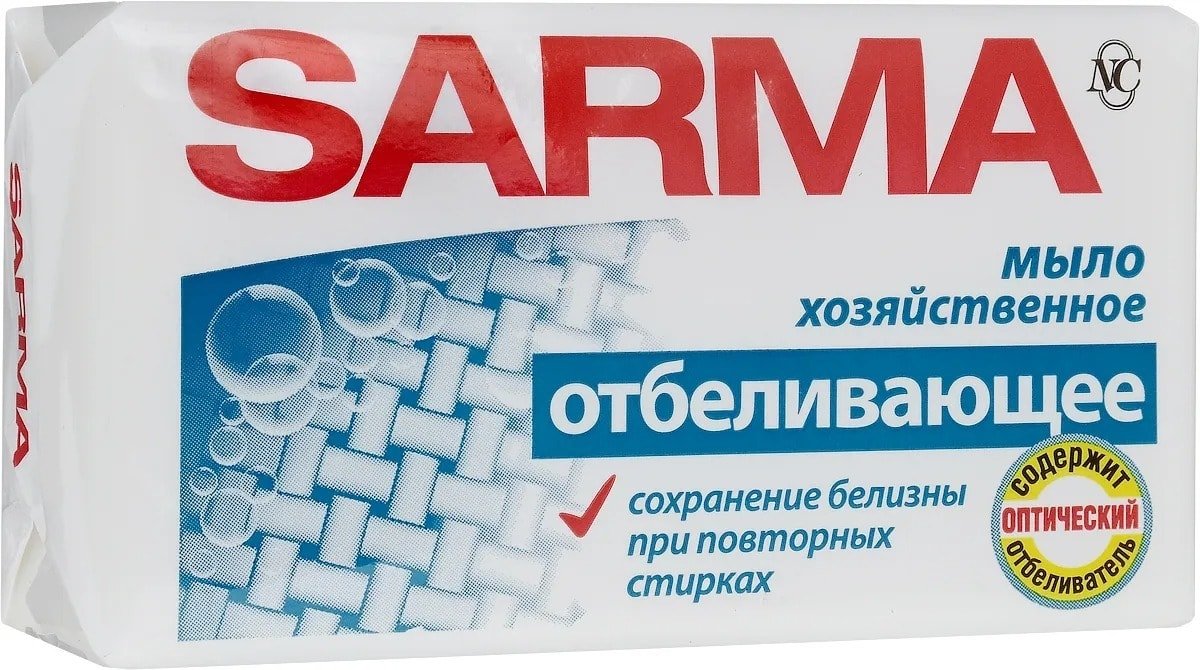 

Хозяйственное мыло Sarma Отбеливающее 140 г