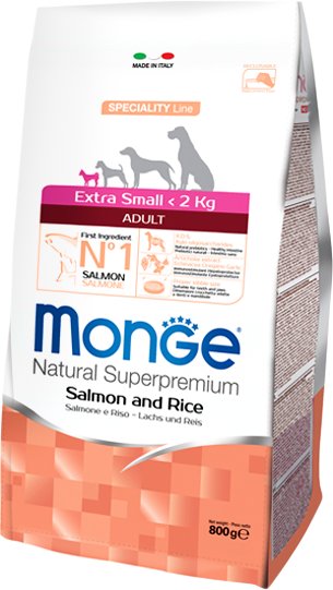 

Сухой корм для собак Monge Extra Small Adult Salmon with Rice 800 г