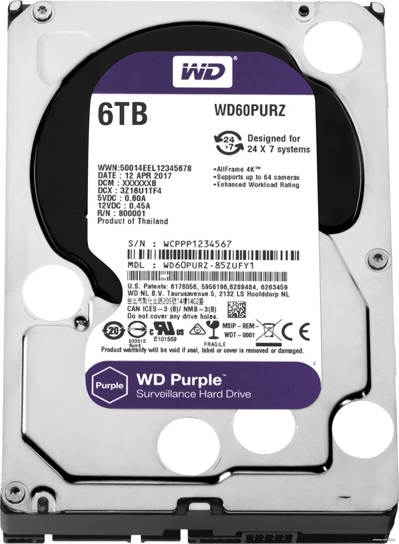 Жесткий диск WD Purple 6TB [WD60PURZ]