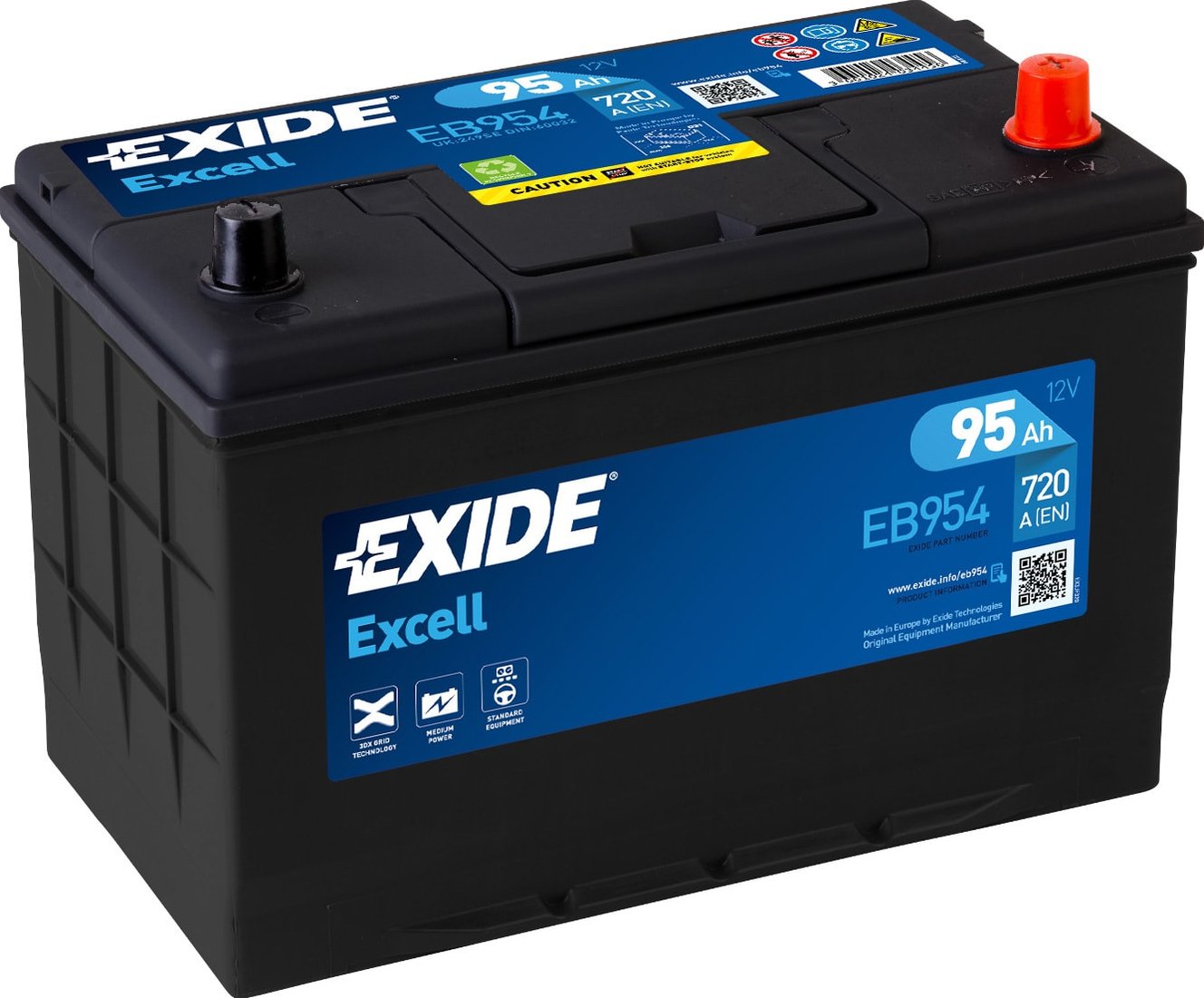 

Автомобильный аккумулятор Exide Excell EB954 (95 А·ч)