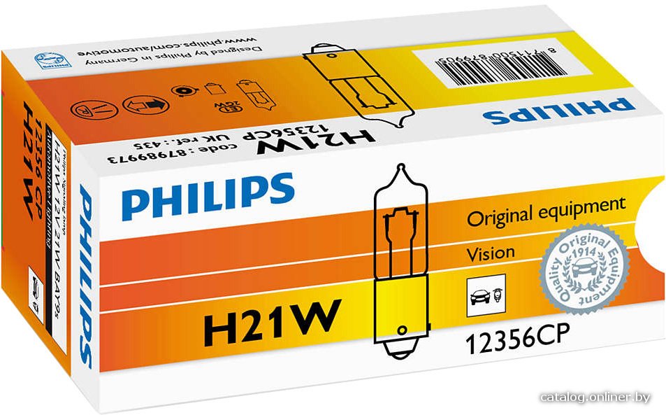 Галогенная лампа Philips H21W Vision 1шт [12356CP]