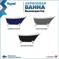 Ванна Teymi Iva 162x69x76 T130123 (черный матовый)