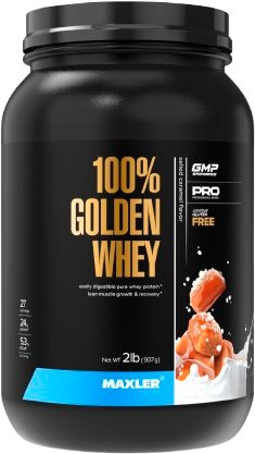 Протеин сывороточный (концентрат) Maxler 100% Golden Whey (соленая карамель, 907г)
